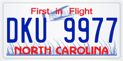 NC license plate DKU9977