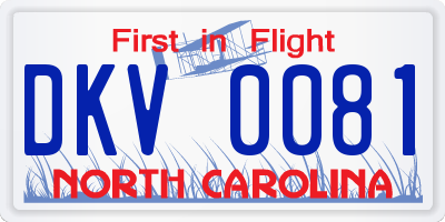 NC license plate DKV0081