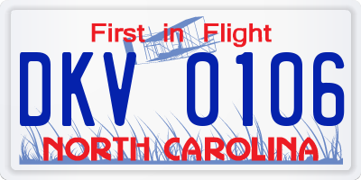 NC license plate DKV0106