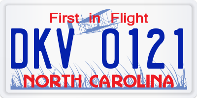 NC license plate DKV0121