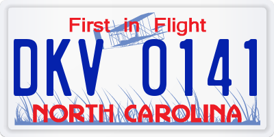 NC license plate DKV0141