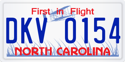 NC license plate DKV0154