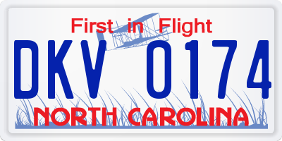 NC license plate DKV0174