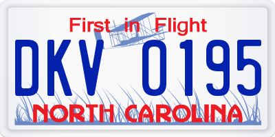 NC license plate DKV0195