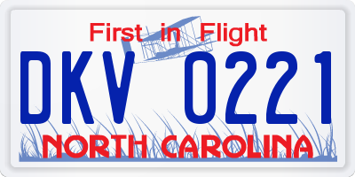 NC license plate DKV0221
