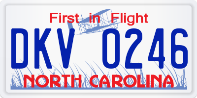 NC license plate DKV0246