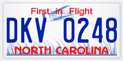 NC license plate DKV0248