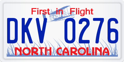 NC license plate DKV0276