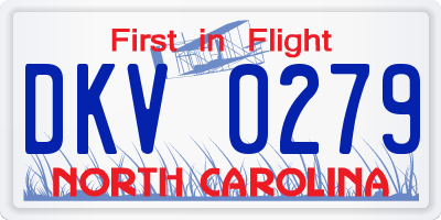NC license plate DKV0279