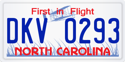 NC license plate DKV0293