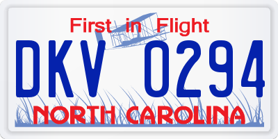 NC license plate DKV0294