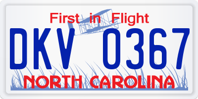 NC license plate DKV0367