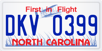 NC license plate DKV0399