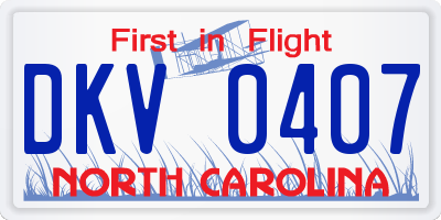NC license plate DKV0407