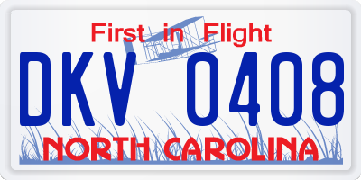 NC license plate DKV0408
