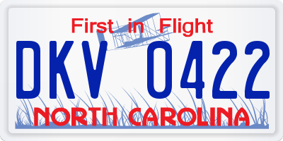 NC license plate DKV0422