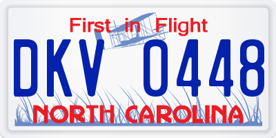 NC license plate DKV0448