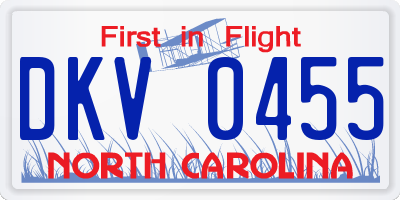 NC license plate DKV0455