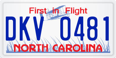 NC license plate DKV0481