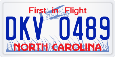 NC license plate DKV0489