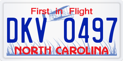 NC license plate DKV0497
