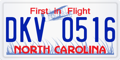 NC license plate DKV0516