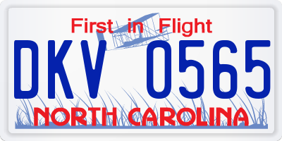 NC license plate DKV0565
