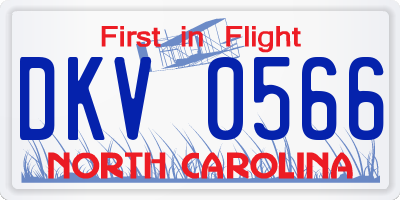 NC license plate DKV0566