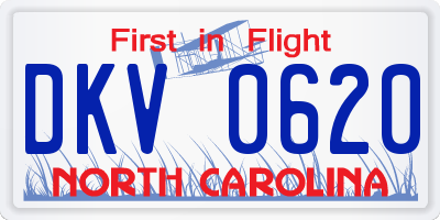 NC license plate DKV0620