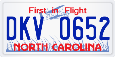NC license plate DKV0652