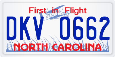 NC license plate DKV0662