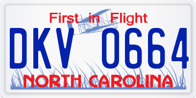 NC license plate DKV0664