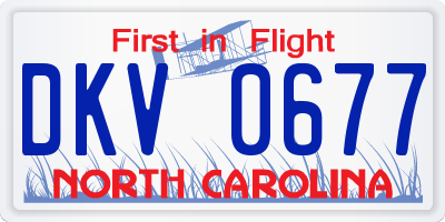 NC license plate DKV0677
