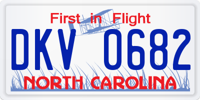 NC license plate DKV0682