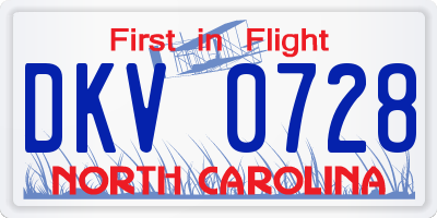 NC license plate DKV0728