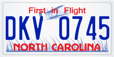 NC license plate DKV0745