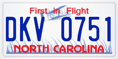NC license plate DKV0751