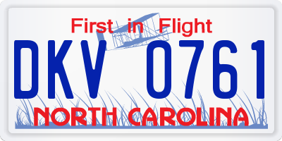 NC license plate DKV0761
