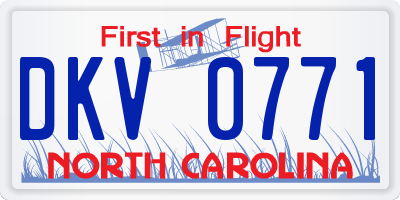 NC license plate DKV0771