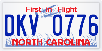 NC license plate DKV0776