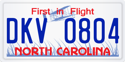 NC license plate DKV0804