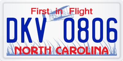 NC license plate DKV0806