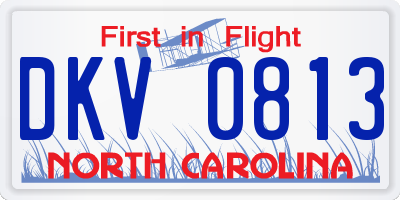 NC license plate DKV0813