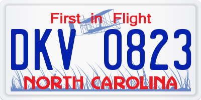 NC license plate DKV0823