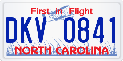 NC license plate DKV0841