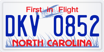 NC license plate DKV0852