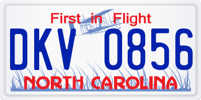 NC license plate DKV0856