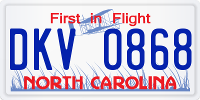NC license plate DKV0868