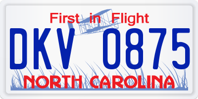 NC license plate DKV0875