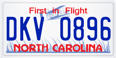 NC license plate DKV0896